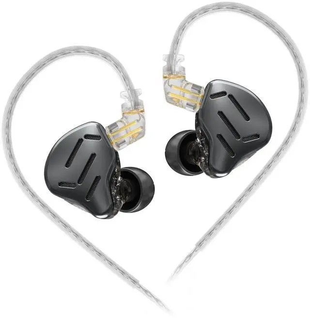 Main image of KZ Zax in Ear Headphones 7BA+1DD Hybrid 16 Drivers HiFi Noise Cancelling in Ear Monitor, Zin Alloy Shell Metal Wired Earphone with 3.5mm Jack Detachable 2 Pin 0.75mm Cable (No mic, Black)