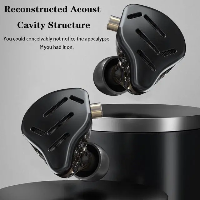 Alt view image 3 of 5 - KZ Zax in Ear Headphones 7BA+1DD Hybrid 16 Drivers HiFi Noise Cancelling in Ear Monitor, Zin Alloy Shell Metal Wired Earphone with 3.5mm Jack Detachable 2 Pin 0.75mm Cable (No mic, Black)