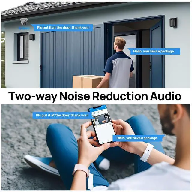 Alt view image 2 of 4 - VIKYLIN 4K 8MP PoE IP Camera Outdoor, 4K Security Turret Camera with Human Vehicle Detection, 2.8mm Lens, Starlight 98ft EXIR2.0 Night Vision,2-Way Talk, MicroSD 256GB, IP67, Blue Iris, NDAA Compliant