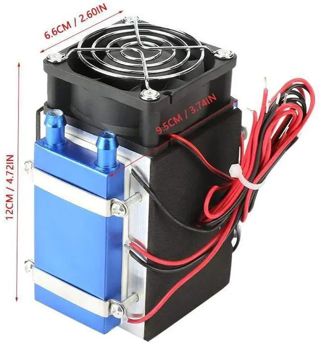 Alt view image 2 of 5 - DC 12V Semiconductor Refrigeration Machine Cooler Radiator Thermoelectric Peltier Refrigeration Air Cooling Heatsink DIY Device with Fan - 4&6 Chip (4 Chip)