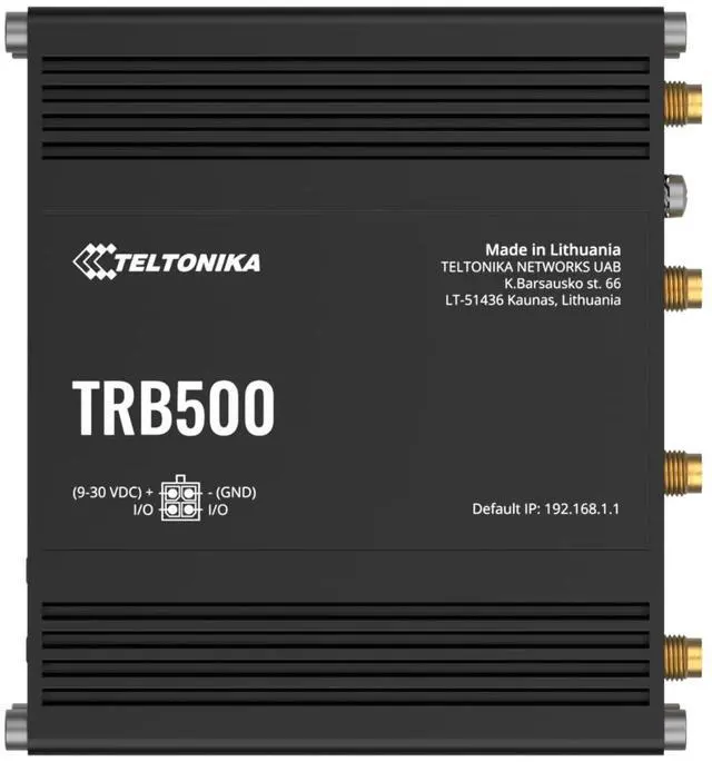 Main image of Teltonika TRB500000000 Model TRB500 Industrial 5G Gateway; Speeds of up to 1 Gbps; Auto APN; 2x Inputs/Outputs; For use in Europe, Middle East, Africa, Oceania, Brazil; Not for use in USA