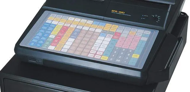 Alt view image 3 of 5 - SAM4s SPS 520, SPS 530 ER 5200M, ER 5200, Flat Cash Register Keyboard Cover Overlay Silicone Wet Cover