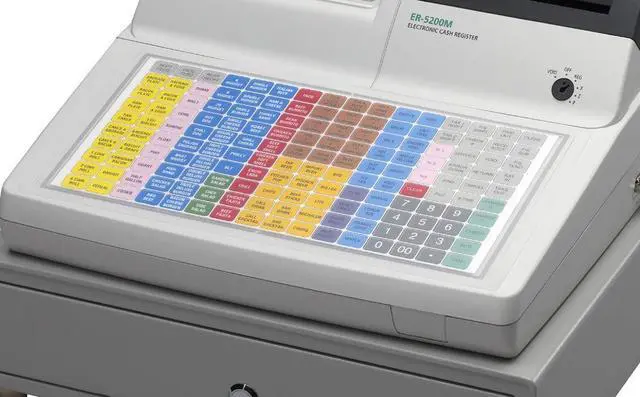 Alt view image 4 of 5 - SAM4s SPS 520, SPS 530 ER 5200M, ER 5200, Flat Cash Register Keyboard Cover Overlay Silicone Wet Cover