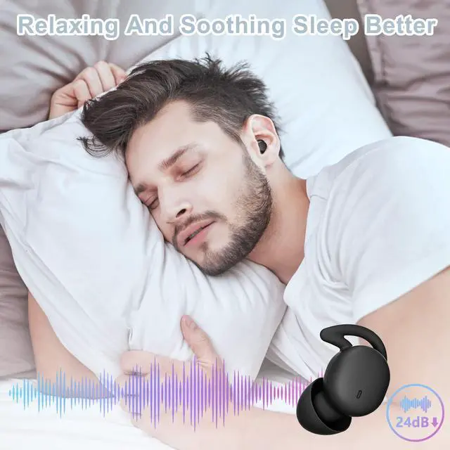 Alt view image 3 of 5 - Omidyi True Wireless Sleep Earbuds, Noise Blocking Headphones in Ear for Sleeping, Lightweight and Comfortable, Bluetooth Earbuds Designed to Help You Fall Asleep Better (Black) [2025 Version]