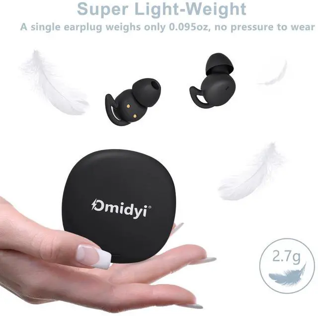 Alt view image 5 of 5 - Omidyi True Wireless Sleep Earbuds, Noise Blocking Headphones in Ear for Sleeping, Lightweight and Comfortable, Bluetooth Earbuds Designed to Help You Fall Asleep Better (Black) [2025 Version]