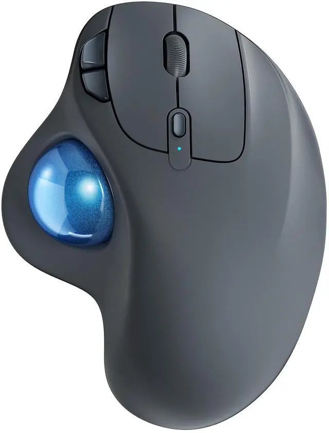 Main image of Nulea M501 Wireless Trackball Mouse, Rechargeable Ergonomic, Easy Thumb Control, Precise & Smooth Tracking, 3 Device Connection (Bluetooth or USB Receiver), Compatible for PC, Laptop, Mac, Windows.