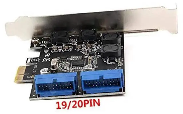Alt view image 2 of 5 - PCI-E X1 to 2 Ports 19 Pin USB 3.0 Header PCI Express to Dual 20 Pin USB 3.0 Card