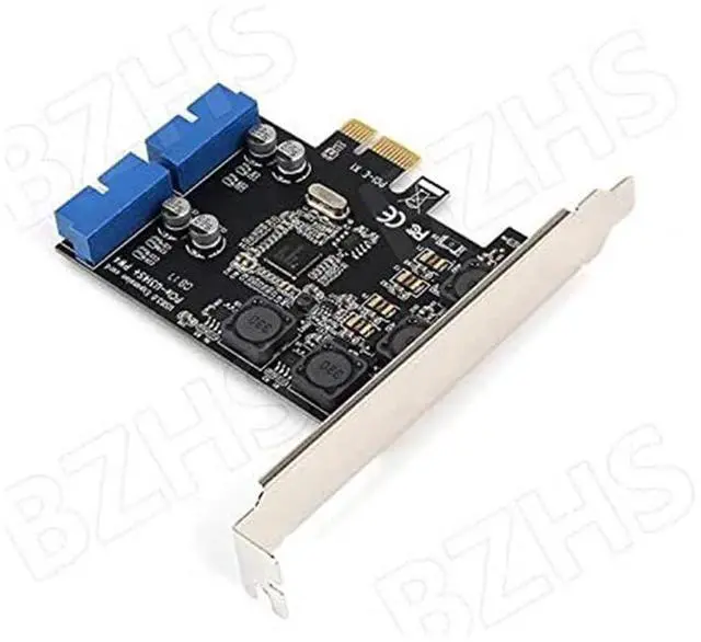 Alt view image 3 of 5 - PCI-E X1 to 2 Ports 19 Pin USB 3.0 Header PCI Express to Dual 20 Pin USB 3.0 Card