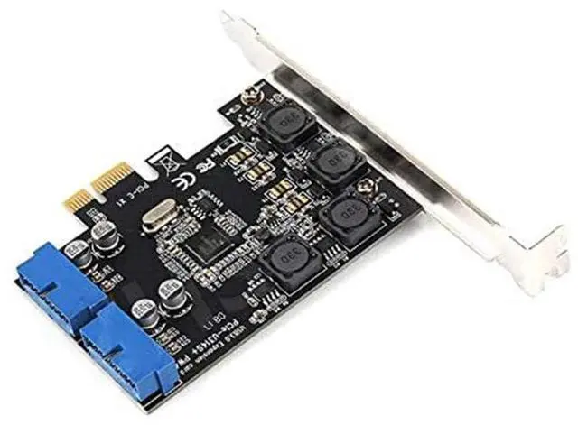 Alt view image 4 of 5 - PCI-E X1 to 2 Ports 19 Pin USB 3.0 Header PCI Express to Dual 20 Pin USB 3.0 Card