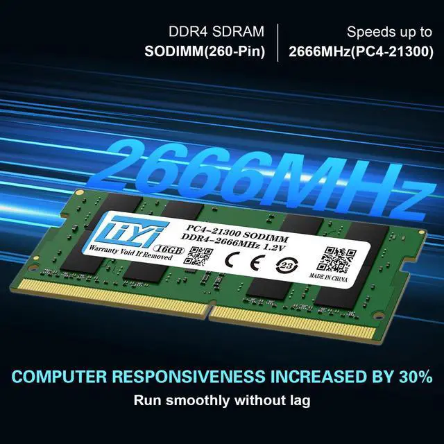 Alt view image 3 of 5 - LIYI DDR4 32GB RAM (2x16GB) Kit DRAM 2666MHz PC4-21300 CL19 Unbuffered Non-ECC 1.2V Dual Channel 260Pin SODIMM for Intel and AMD Notebook Laptop RAM Computer Memory Upgrade modules