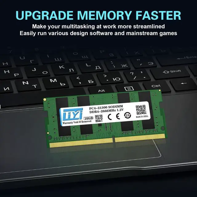 Alt view image 5 of 5 - LIYI DDR4 32GB RAM (2x16GB) Kit DRAM 2666MHz PC4-21300 CL19 Unbuffered Non-ECC 1.2V Dual Channel 260Pin SODIMM for Intel and AMD Notebook Laptop RAM Computer Memory Upgrade modules