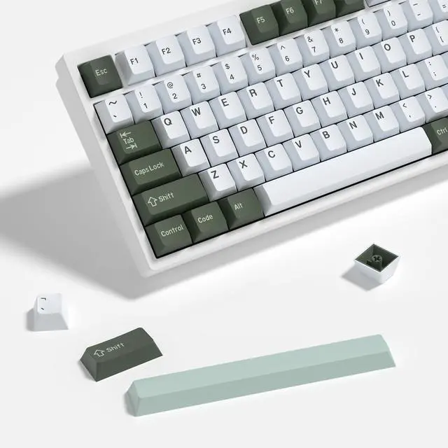 Main image of KBDiy Botanical PBT Double Shot Keycap Set,174 Keys Green Keycaps Cute Keycaps 60 Percent Cherry Profile Key caps for 61/64/68/84/87/100/104/108 Mechanical Keyboard