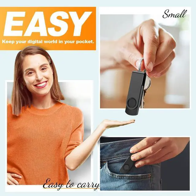 Alt view image 5 of 5 - Kepmem Flash Drive 32GB USB 2.0 Thumb Drive 10 Pack 32 GB Memory Stick Portable Black Pendrive Metal Zip Drive Swivel Jump Drive with 10pcs Lanyards for School, Company, Office