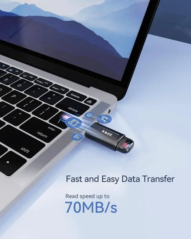 Alt view image 2 of 5 - K&ZZ 64GB Flash Drive 5 Pack USB Flash Drives 64 GB Thumb Drive Retractable USB 3.0 Drive Memory Stick Jump Drives Multipack 64G 3.0 (5 Colors: Black Red Blue Green Purple)