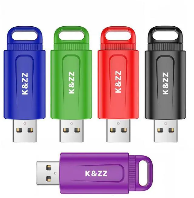 Main image of K&ZZ 64GB Flash Drive 5 Pack USB Flash Drives 64 GB Thumb Drive Retractable USB 3.0 Drive Memory Stick Jump Drives Multipack 64G 3.0 (5 Colors: Black Red Blue Green Purple)
