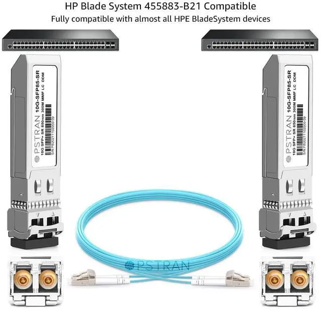 Alt view image 3 of 5 - OPSTRAN 10GBASE-SR SFP+ Optical Transceiver Module Compatible with HPE BladeSystem 455883-B21 850nm 300m DDM Duplex LC MMF