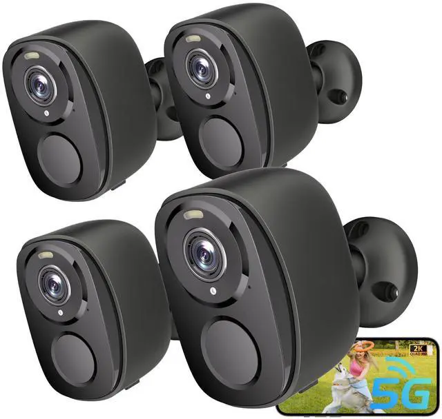 Main image of Security Cameras Wireless Outdoor, 2K Battery Powered Camera for Home Security with IP65, SD/ Free Cloud Storage, No Monthly Fee, AI Motion Detection, Color Night Vision, 2-Way Audio (BW4-G-4Pack)