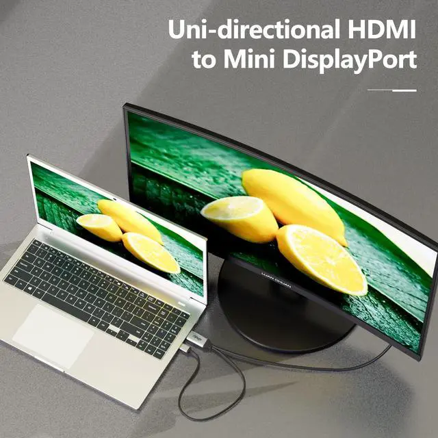Alt view image 4 of 5 - HDMI to Mini DisplayPort Cable 4K@60Hz 6.6FT, Active HDMI 2.0 to Mini DP 1.2 Adapter, HDMI Source to DisplayPort Monitor for Mac Mini, Laptop PC, Xbox, NS to Apple Cinema Display, MDP Monitor