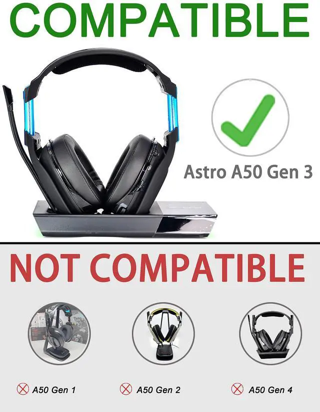 Alt view image 2 of 5 - A50 Gen 3 Mod Kit - defean Replacement Earpads and Headband Compatible with Astro A50 Gen 3 Headset,Ear Cushions, Upgrade High-Density Noise Cancelling Foam, Added Thickness (Black Silky Cool Fabric)