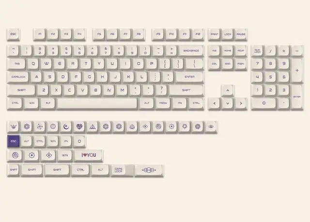 Alt view image 2 of 5 - dagaladoo Retro keycaps Japanese Style Double Shot PBT Keycaps Set dye Sublimation Custom Key caps XDA Profile Key caps Keyboard for Gateron MX Switches Mechanical Keyboard(Beige)