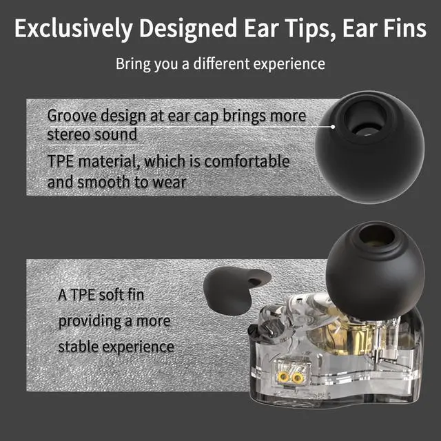 Alt view image 3 of 4 - CCZ Melody Wired Type C Headphones for Samsung Galaxy s23 s22 s21 s20 Ultra, USB C Headphones for iPad/ipad Pro/Oneplus Wired USB c Earbuds in Ear Monitors Earphones with 1BA 1DD Crisp Clear Sound