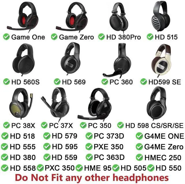 Alt view image 3 of 5 - SOULWIT Ear Pads for Sennheiser HD599/HD598/SE/CS/SR/HD595/HD569/HD560S/Game Zero/G4ME Zero, Earpads Cushions for PC37X/PC38X/PC350/PXC350/PXE350/PC360/HD380/HD380 Pro- Black Gold
