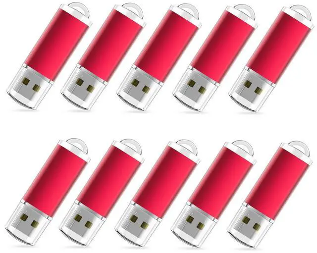 Main image of RAOYI 10 Pack 64GB USB Flash Drive USB 2.0 Memory Stick Thumb Drive Pen Drive Jump Drive-Red