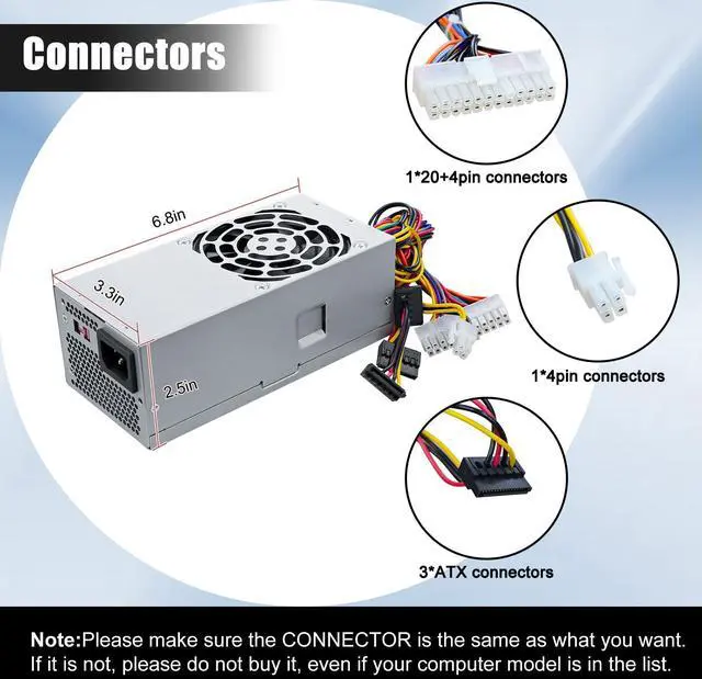 Alt view image 4 of 5 - LXun Upgraded PC8044 220W DPS-220AB-2 A PSU Power Supply Compatible with HP Pavilion S5000 S5306 5118 5701 5716 5721 7301 7400 3130, Replace for 504965-001 504966-001 TFX0220D5W Switching Power Supply
