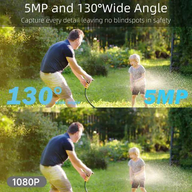 Alt view image 3 of 5 - 3PCs Security Cameras Wireless Outdoor, 5MP WiFi Security Camera for Home with AI Detection, Spotlight Siren, Battery Powered Camera with Color Night Vision, 2-Way Talk, Cloud/SD, Work with Alexa