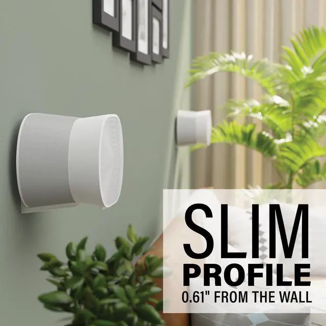 Alt view image 3 of 5 - Sanus Fixed Speaker Wall Mount for Sonos Era 300 - Low Profile Speaker Mount with Easy 3-Step Install & Included Hardware - White, Set of 2 Mounts