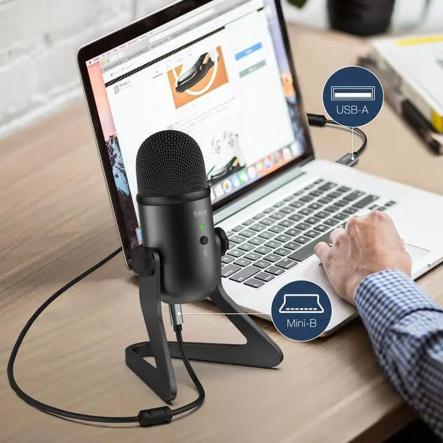 Alt view image 4 of 5 - FIFINE USB Podcast Microphone for Recording Streaming, Condenser Computer Gaming Mic for PC Mac, Headphone Output&Volume Control, Mic Gain Control, Mute Button for Vocal, YouTube (K678)