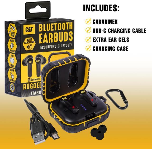 Alt view image 2 of 5 - CAT Bluetooth Noise Canceling Ear Buds - Rugged Wireless Work Earbuds, Bluetooth Work Headphones, Dust Proof, Shock Proof, Water Resistant, Compatible with Apple, Android