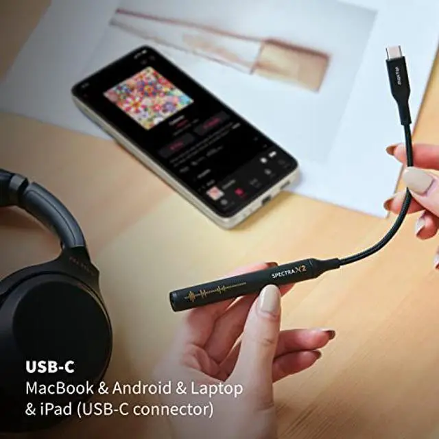 Alt view image 2 of 5 - Maktar Spectra X2 Portable DAC & Headphone Amp: High Resolution 32bit / 384kHz DAC for iPhone 15, USB-C DAC Devices, & PC