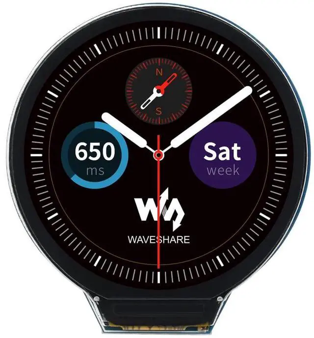 Main image of Waveshare RP2040 MCU Board with 1.28inch Round LCD Accelerometer and Gyroscope Sensor