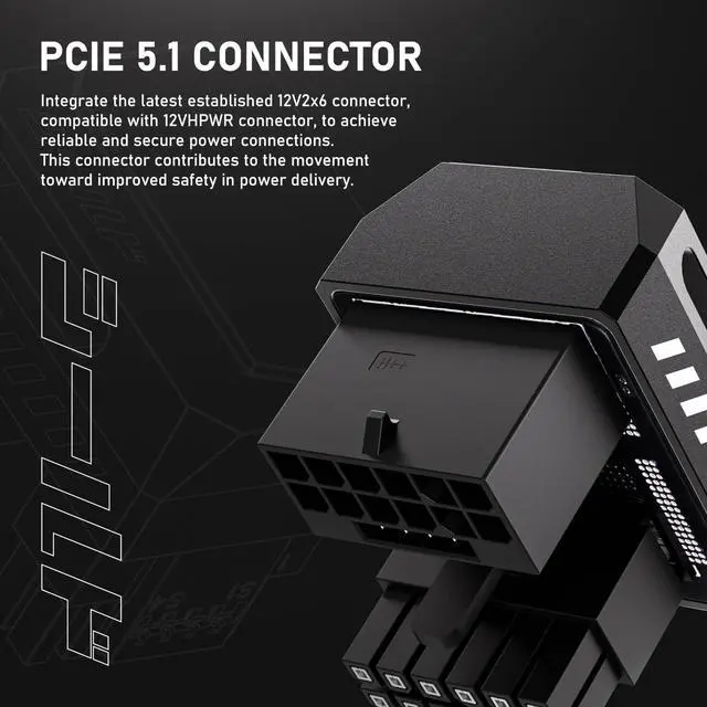 Alt view image 4 of 5 - EZDIY-FAB PCIe 5.1 Adapter - 600W 12+4pin, 16pin 12VHPWR GPU Power Connector, 12V-2x6 GPU Adapter,180 Degree Right Angle - Compatible with RTX 3090Ti, 4070Ti, 4080, 4090 GPU- STD Type, Red, 1 Pack