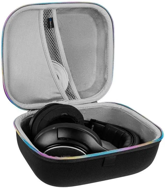 Alt view image 3 of 5 - Geekria Shield Headphones Case Compatible with Sennheiser HD400PRO, HD560S, HD598, HD 599SE, HD280PRO, HD 600, Replacement Hard Shell Travel Carrying Bag with Cable Storage (RGB)