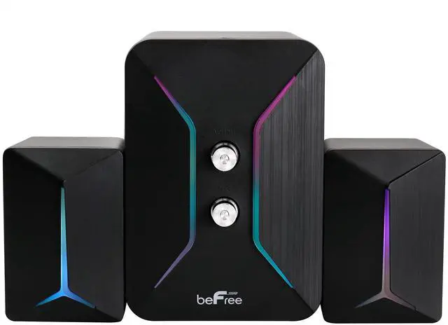 Main image of beFree Sound Computer Gaming 2.1 Speaker System with Color LED Lights, Black