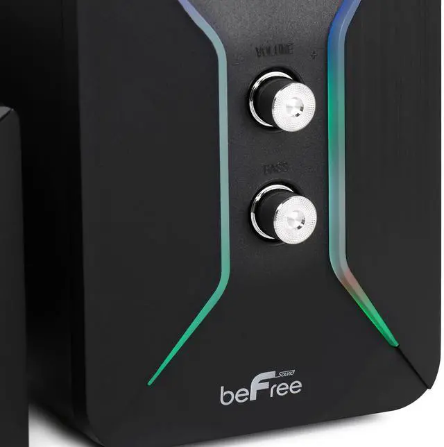 Alt view image 5 of 5 - beFree Sound Computer Gaming 2.1 Speaker System with Color LED Lights, Black