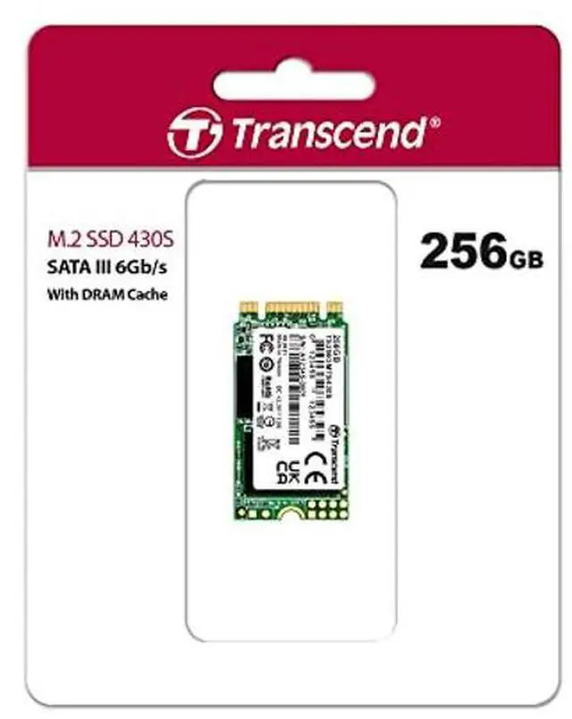 Alt view image 2 of 5 - Transcend 256GB M.2 2242 SATA III SSD with Dram Cache, Up to 530MB/s, Compatible w/Ultrabook/Laptop/PC/Desktop, 3D TLC NAND Flash Internal Solid State Drive, LDPC Error Correction, SLC Cache, B+M Key