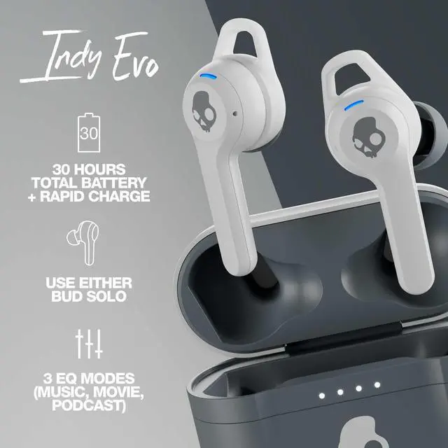 Alt view image 4 of 5 - Skullcandy Indy Evo True Wireless in-Ear Earbud - Light Grey