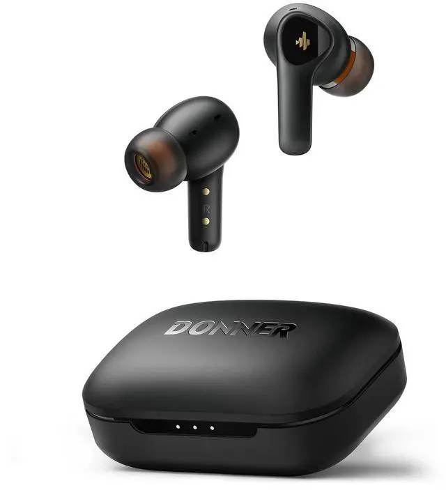 Main image of Donner Noise Cancelling Wireless Earbuds, Bluetooth 5.2 Earphones with 4 Mic Clear Calls, 12mm Drivers, App for Custom EQ, 32H Playtime, Fast Charging, Transparency - Dobuds ONE,Black