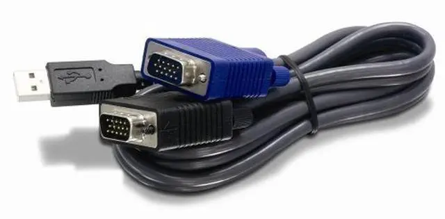 Alt view image 4 of 5 - TRENDnet USB VGA KVM Cable,15 Feet, TK-CU15, Connect KVM Switches, USB Keyboard/Mouse Cable and Monitor Cable