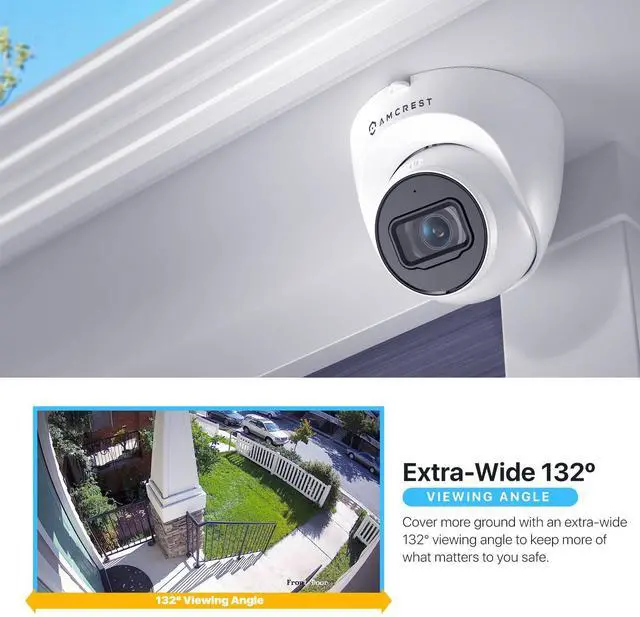 Alt view image 5 of 5 - Amcrest 5MP Turret POE Camera, UltraHD Outdoor IP Camera POE with Mic/Audio, 5-Megapixel Security Surveillance Cameras, 98ft NightVision, 132° FOV, MicroSD (256GB), (IP5M-T1179EW-AI-V3)