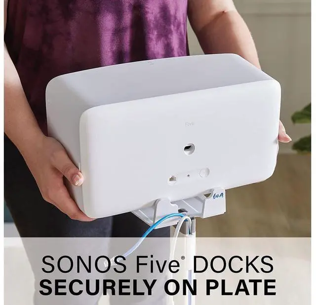 Alt view image 4 of 5 - SANUS Wireless Speaker Stand for Sonos Five and Sonos Play:5 - Audio Enhancing Design for Vertical & Horizontal Audio with Built-in Cable Management & Premium Alloy Materials WSS52-W2 (White)
