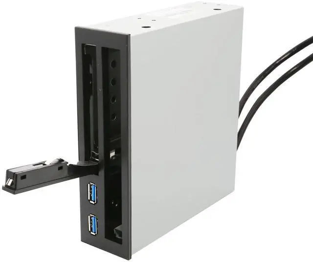 Alt view image 4 of 5 - Syba 5.25" Bay Adapter for Slim Optical Drive, 2.5" Trayless Rack for Hard Drives HDD SSD, USB Hub - SY-MRA55005