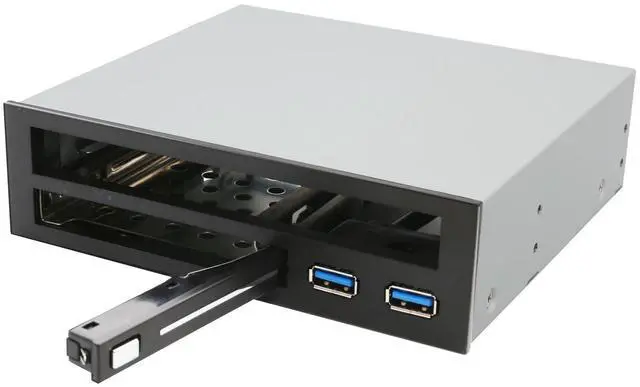 Alt view image 5 of 5 - Syba 5.25" Bay Adapter for Slim Optical Drive, 2.5" Trayless Rack for Hard Drives HDD SSD, USB Hub - SY-MRA55005