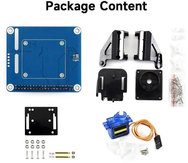 Alt view image 3 of 5 - waveshare 2-DOF Pan-Tilt HAT for Raspberry Pi Series Board Light Intensity Sensing Control Camera Movement I2C Interface