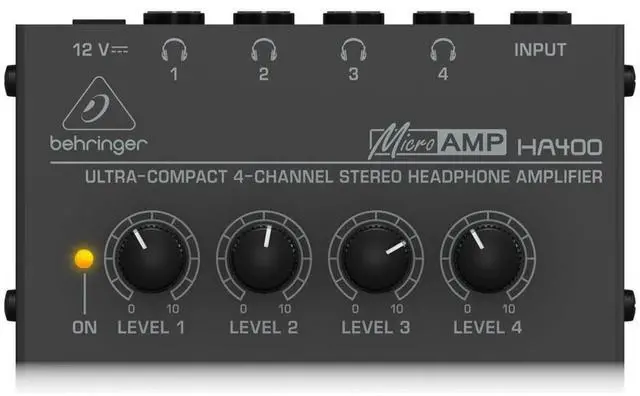Alt view image 5 of 5 - Behringer MicroAMP HA400 4-channel Headphone Amplifier (HA400d1)