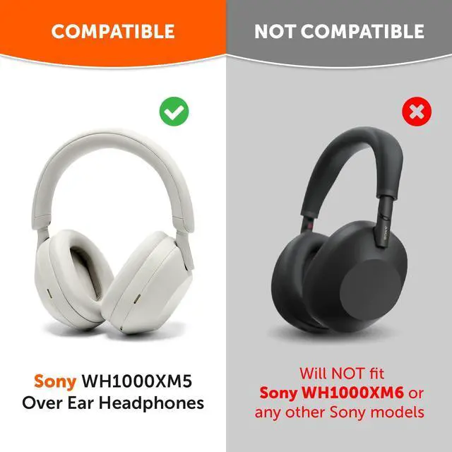 Alt view image 2 of 4 - WC Wicked Cushions Extra Thick Earpads for Sony XM5 - Soft PU Leather Cushions, Luxurious Noise Isolating Memory Foam, Added Thickness | Silver