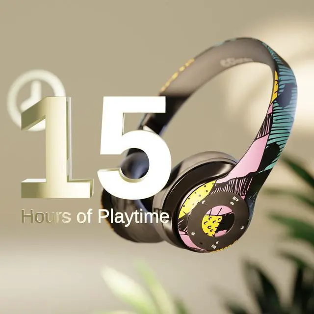 Alt view image 2 of 5 - iJoy Disney Nightmare Before Christmas Sally Dress Bluetooth Headphones - Wireless Foldable Over-Ear Headset, Built-in Mic, Enchanting Sally & Friends Design, for Adults & Kids